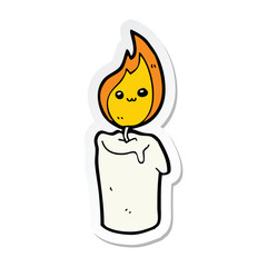 sticker of a cartoon candle character