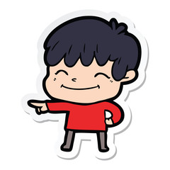 Fototapeta premium sticker of a cartoon happy boy