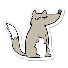 sticker of a cartoon wolf