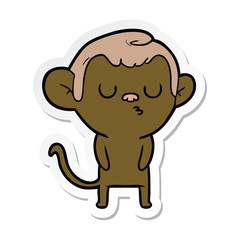 sticker of a cartoon monkey