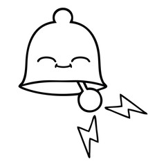 Fototapeta premium line drawing cartoon ringing bell