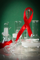Labware and Red Ribbon