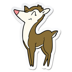 sticker of a cartoon deer