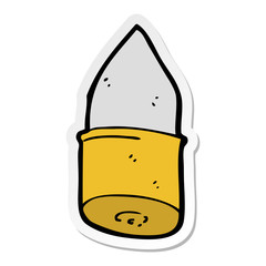 sticker of a cartoon bullet