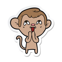 sticker of a crazy cartoon monkey