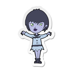 sticker of a cartoon vampire girl