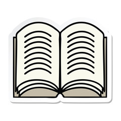 sticker of a cute cartoon open book