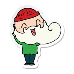 sticker of a happy bearded man
