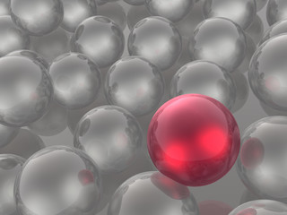 Red and grey spheres