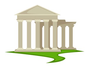 Fototapeta premium Ancient Greek pillars Greece architecture attraction or landmark