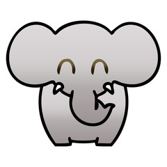 quirky gradient shaded cartoon elephant