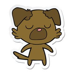 sticker of a cartoon dog