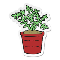 sticker of a cartoon plant