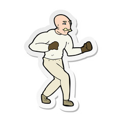 Fototapeta premium sticker of a cartoon victorian boxer