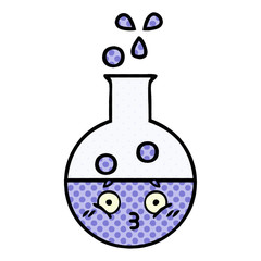 comic book style cartoon test tube