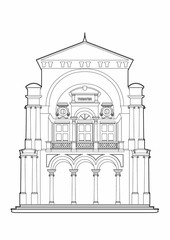 Drawing of a baroque theater