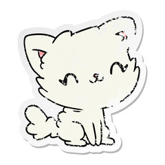 distressed sticker cartoon cute kawaii fluffy cat