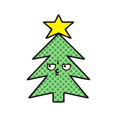 comic book style cartoon christmas tree