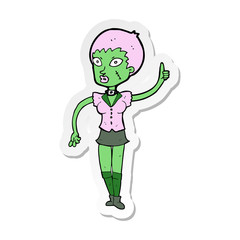 sticker of a cartoon halloween girl