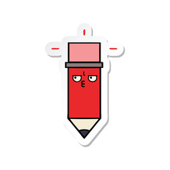 Obraz premium sticker of a cute cartoon pencil