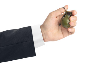 Hand with small grenade