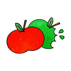 retro grunge texture cartoon apples