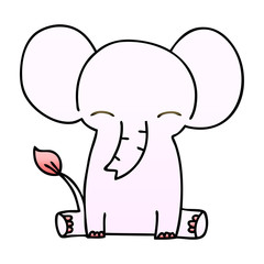 quirky gradient shaded cartoon elephant