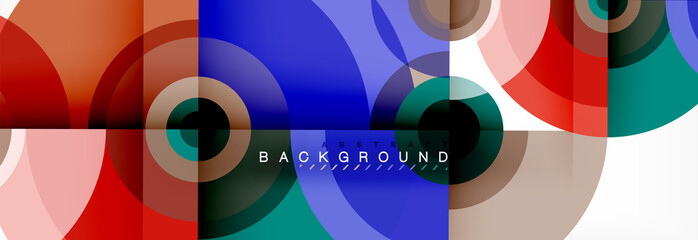 Round circles and triangles abstract background