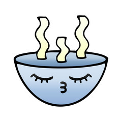 gradient shaded cartoon bowl of hot soup