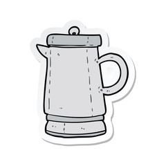 sticker of a cartoon old kettle