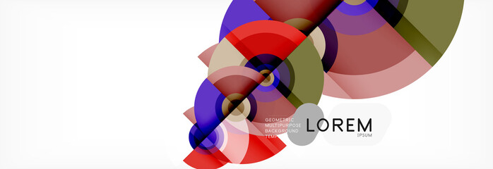 Round shapes vector abstract background. Trendy circle shapes composition vector