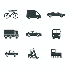 transportation icons set. Vector illustration. car icons