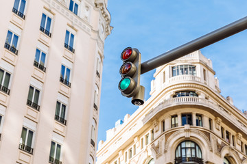 Green light of a traffic light