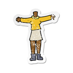retro distressed sticker of a cartoon female body