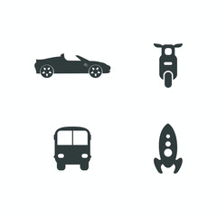 transportation icons set. Vector illustration. car icons