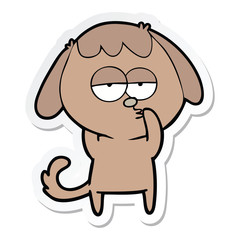 Fototapeta premium sticker of a cartoon tired dog