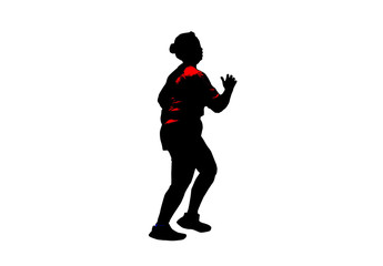 Fototapeta na wymiar silhouette men run exercise