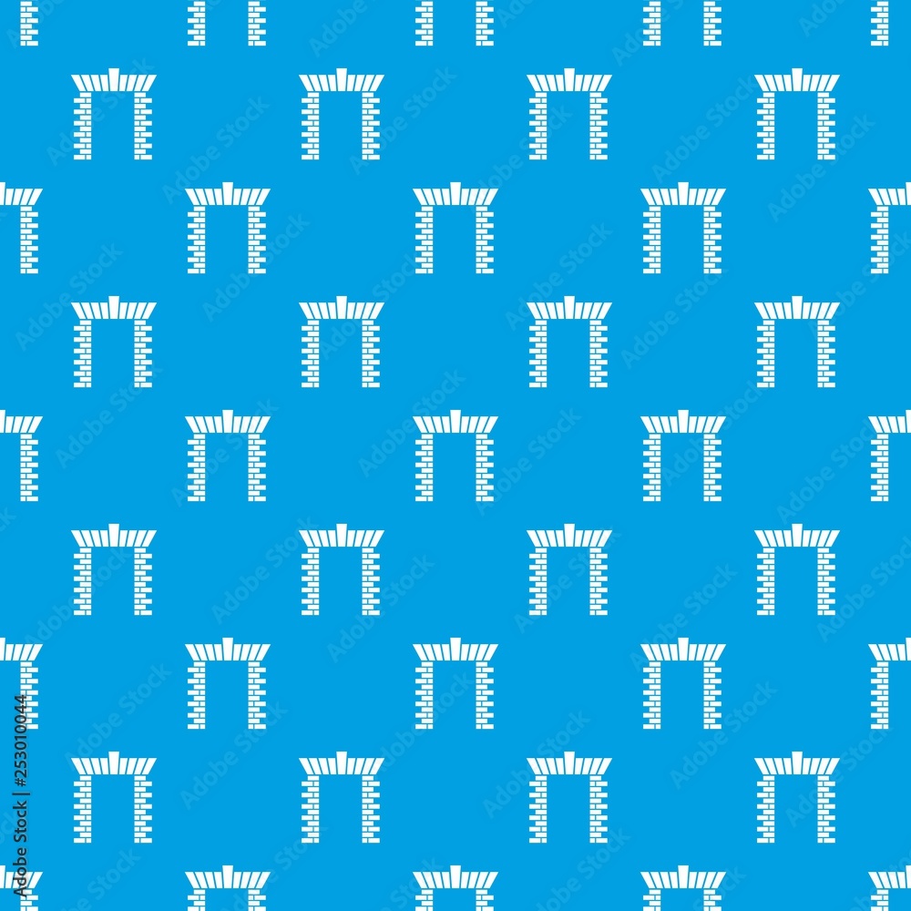 Poster block gate pattern vector seamless blue repeat for any use