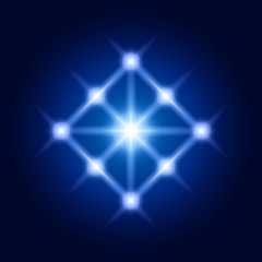 Vector shine rhombus. Sacred geometry spiritual sign