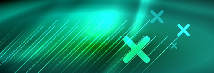 Abstract neon glowing light background. Dark background with lights. Abstract background with neon lights, night view.