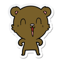sticker of a happy cartoon bear