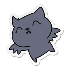 sticker cartoon of cute kawaii bat