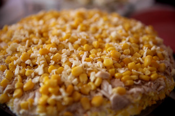 Salad mimosa  with corn