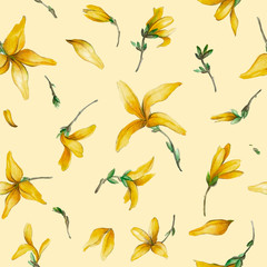 Flower pattern with yellow flowers.