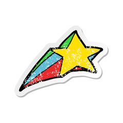 distressed sticker of a shooting star decorative cartoon