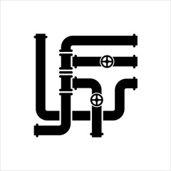 Pipe Icon, Pipe Fitting Icon, Water, Gas, Oil Pipeline, Plumbing Work