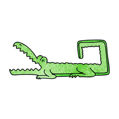 quirky hand drawn cartoon crocodile