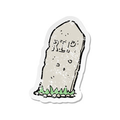retro distressed sticker of a cartoon spooky grave