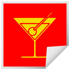 square peeling sticker cartoon fancy cocktail