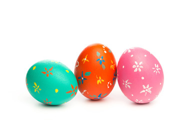 easter eggs isolated on white